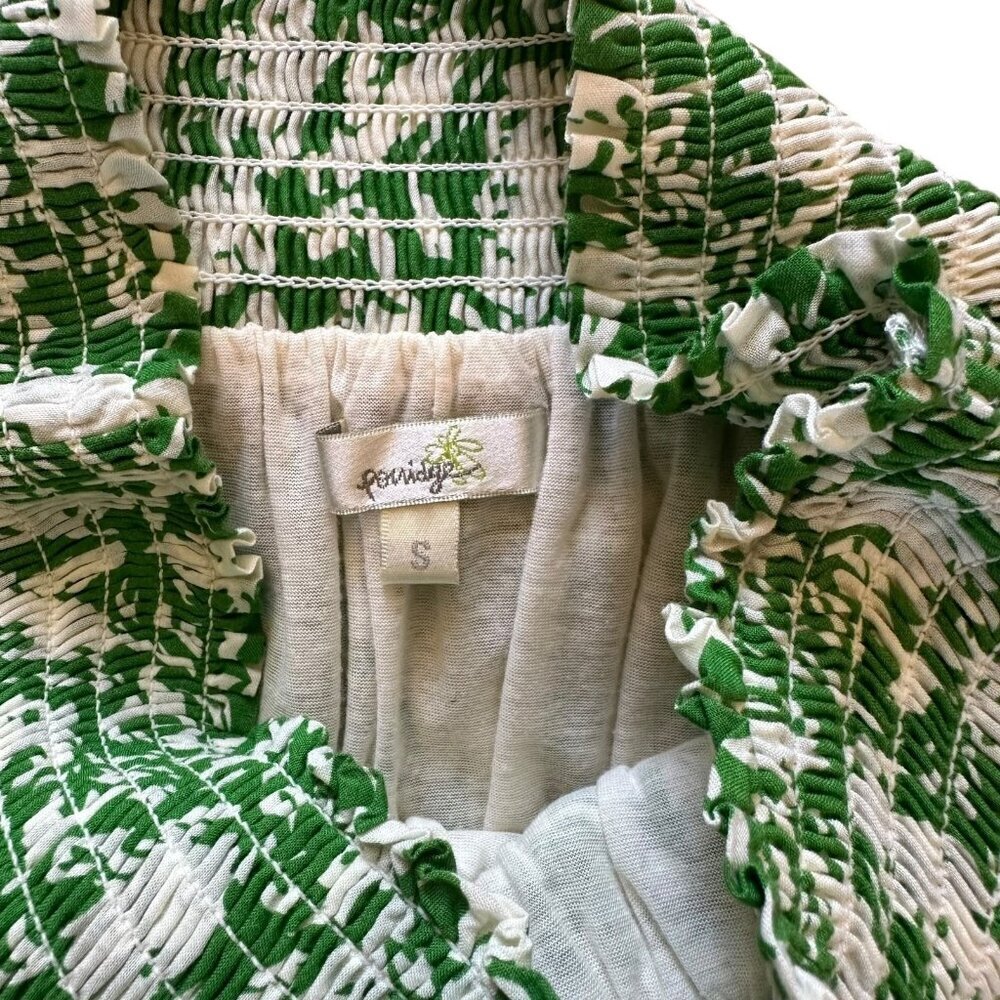 Porridge Green & Ivory Floral Smocked Midi Skirt Size Small - Picture 5 of 6